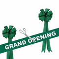 Grand Opening Kit 15" Chrome Ceremonial Scissors, Ribbon, Bows-Silver/Green